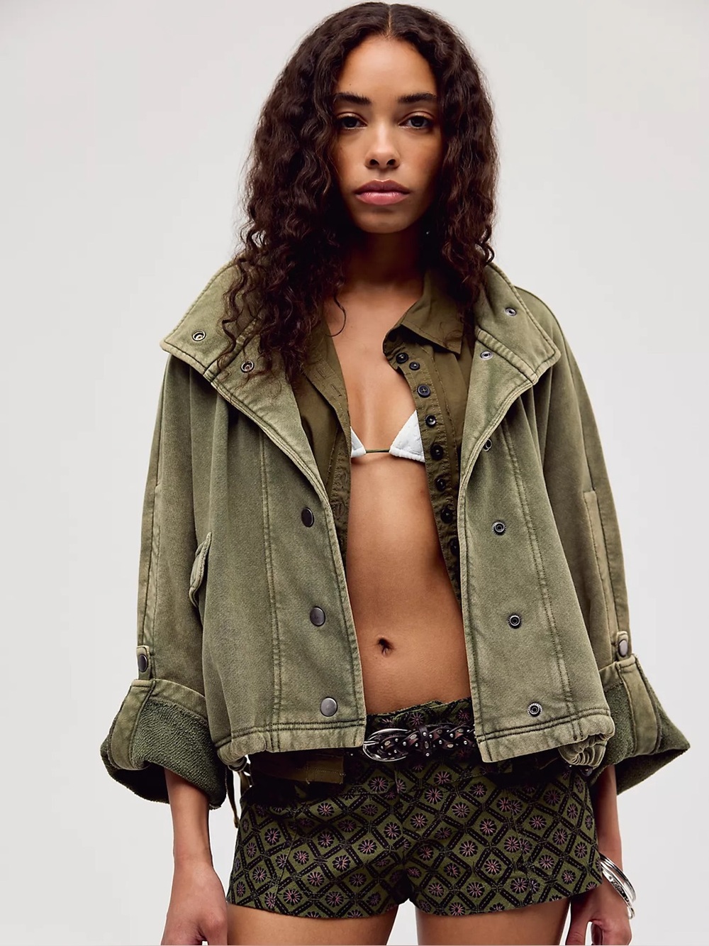 Free people We The Free Tally Sweatshirt Cardi summer pine green